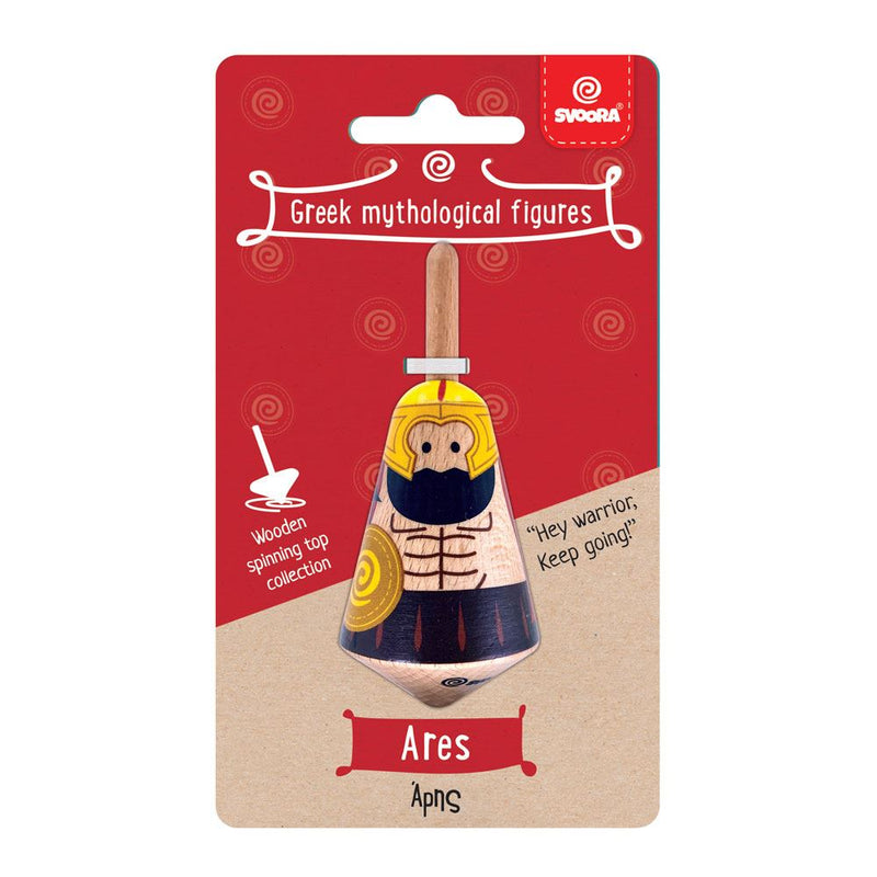 Load image into Gallery viewer, Griekse houten tol: ares. 3,5x3,5x8 cm.