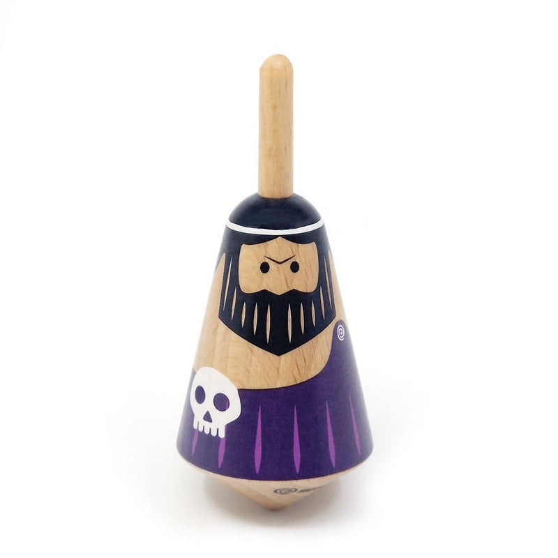 Load image into Gallery viewer, Griekse houten tol: hades. 3,5x3,5x8 cm.