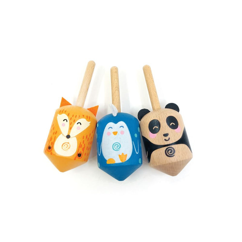 Load image into Gallery viewer, Dsp. houten tol panda, vos en pinguin. 2
