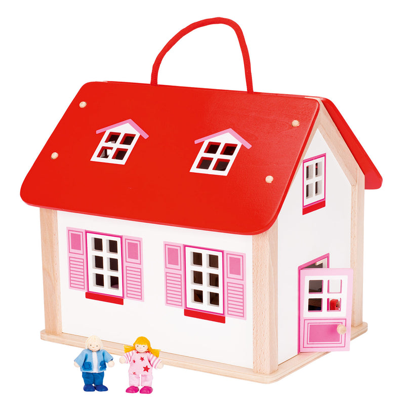 Load image into Gallery viewer, Goki Houten Poppenhuis Koffer met Accessoires
