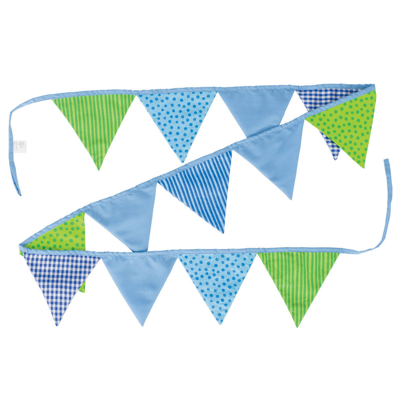 Load image into Gallery viewer, Goki katoenen vlaggenlijn blauw groen