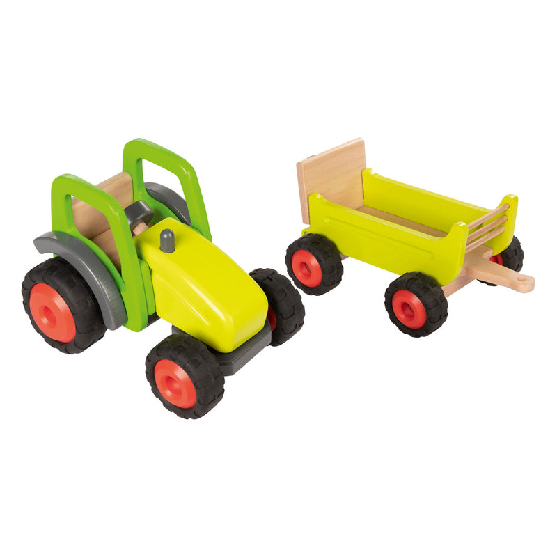 Load image into Gallery viewer, Goki houten tractor met trailer