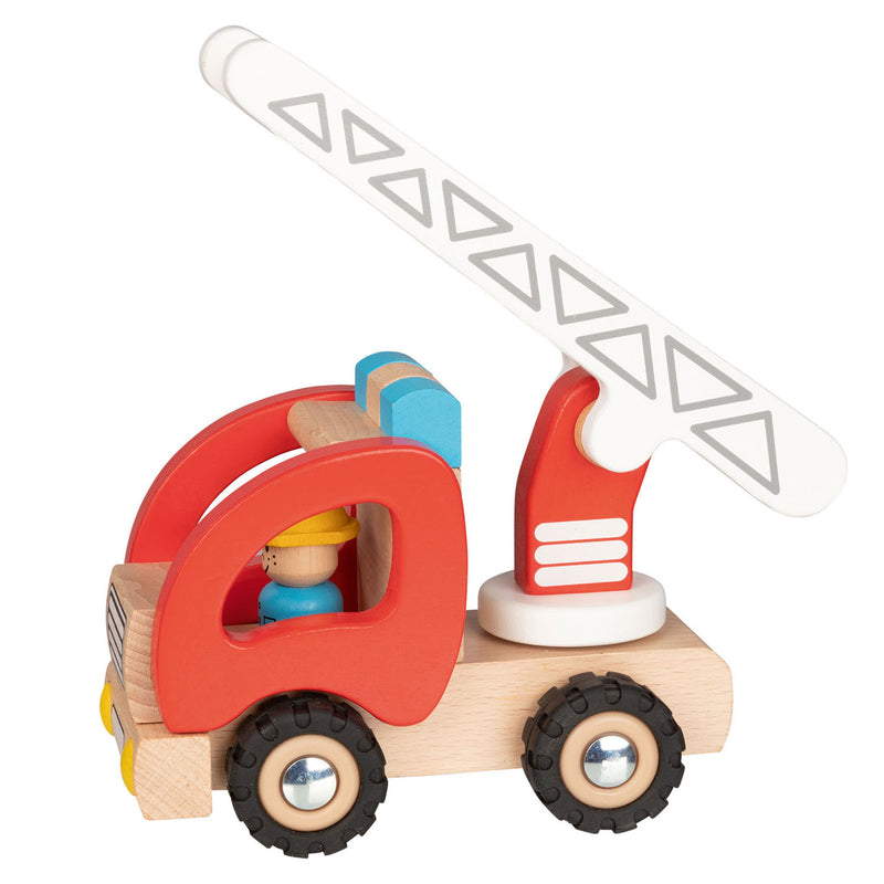 Load image into Gallery viewer, Goki houten brandweer ladderwagen