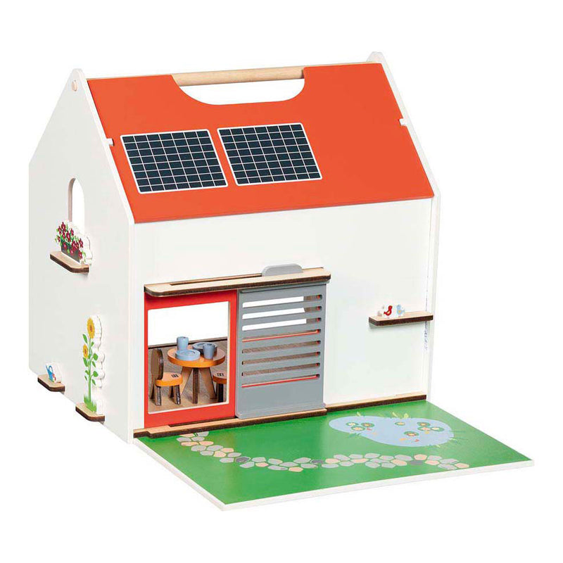 Load image into Gallery viewer, Goki houten draagbaar poppenhuis met accessoires