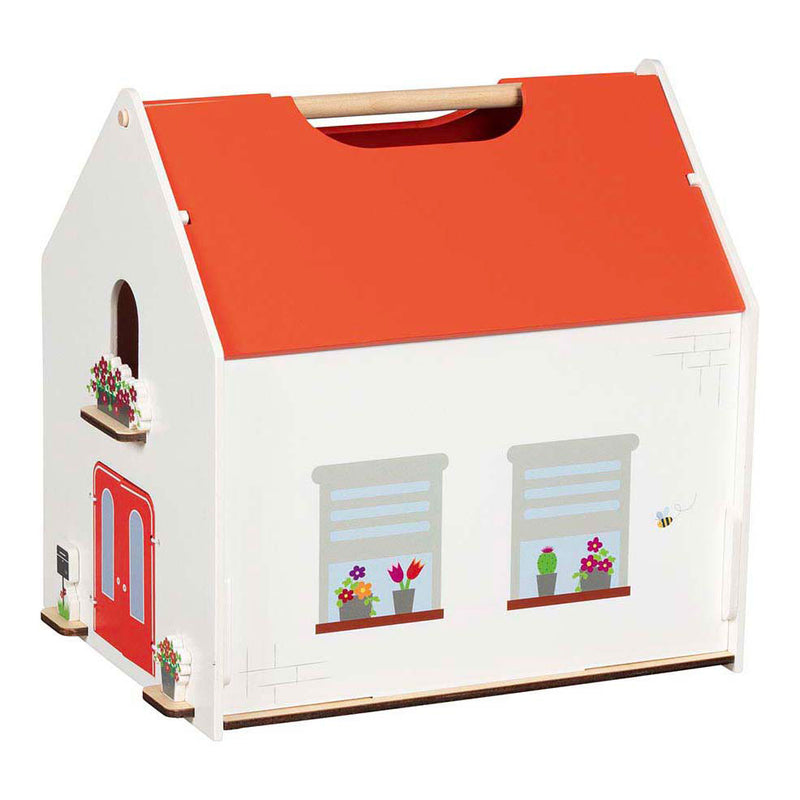 Load image into Gallery viewer, Goki houten draagbaar poppenhuis met accessoires