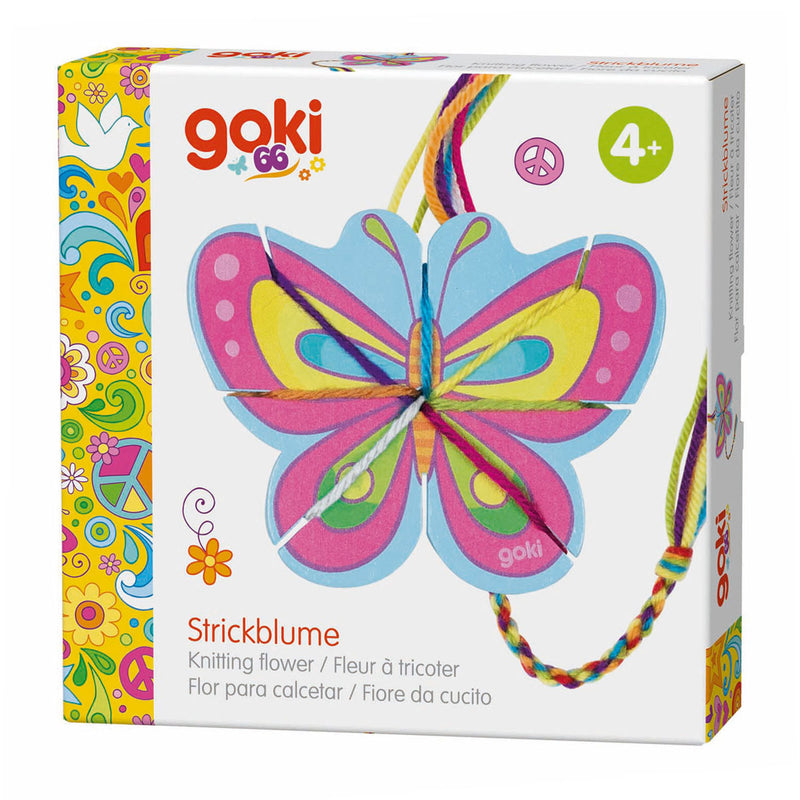 Load image into Gallery viewer, Goki breiwerk speelgoed bloem en vlinder creatief handwerk.