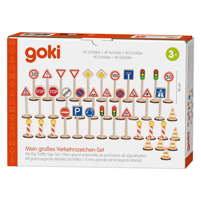Load image into Gallery viewer, Goki houten verkeersbordenset - 40dlg.