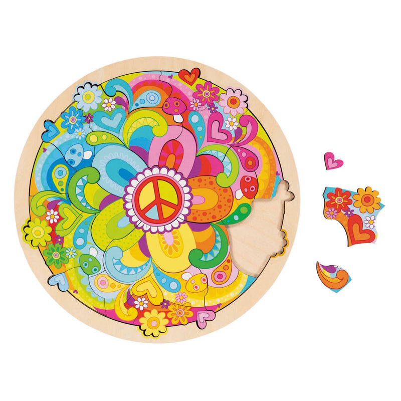 Load image into Gallery viewer, Goki houten puzzel mandala bloemen - 34dlg.