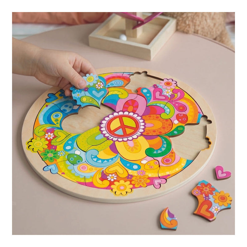 Load image into Gallery viewer, Goki houten puzzel mandala bloemen - 34dlg.