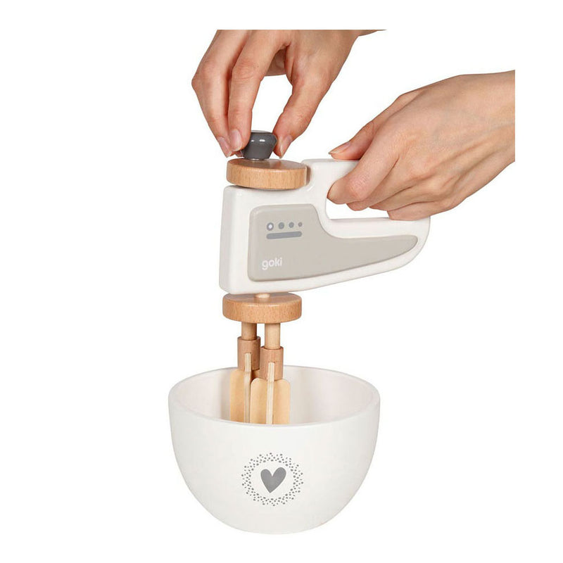 Load image into Gallery viewer, Goki houten handmixer met kom, 2ldg.