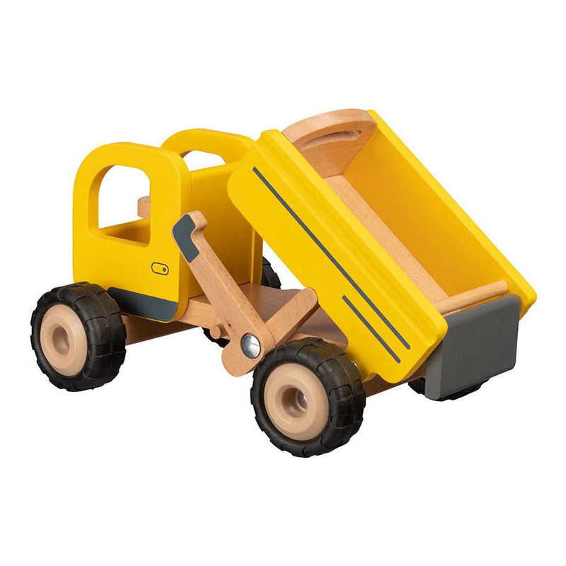 Load image into Gallery viewer, Goki houten voertuig: kiepwagen 25x17x14,5cm, met rubberen banden, 3+