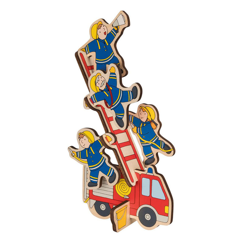 Load image into Gallery viewer, Goki puzzel: de brandweer 30x21x0,8cm, 9-delig, hout, puzzelstukjes blijven rechtop staan, 2+