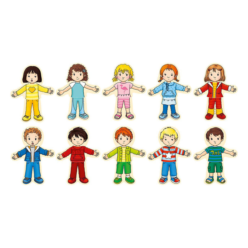 Load image into Gallery viewer, Goki houten aankleedpuzzel jongen en meisje in houten box, 36st.