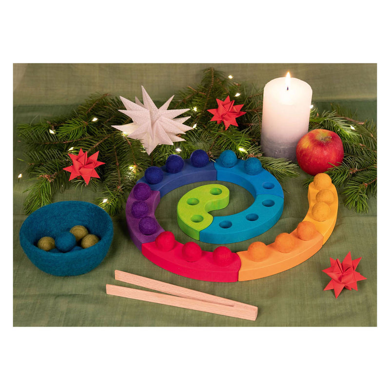 Load image into Gallery viewer, Goki houten kleursorteerspel spiraal, 29dlg.