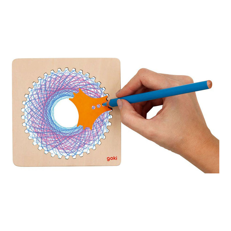 Load image into Gallery viewer, Goki houten spirograaf tekenset, 6dlg.