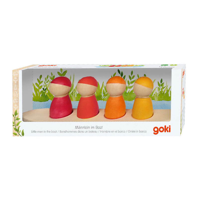 Load image into Gallery viewer, Goki houten speelfiguren in een boot, 5dlg.