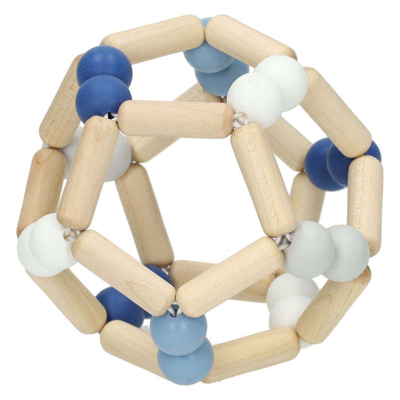 Load image into Gallery viewer, Goki houten grijpring elastische bal blauw