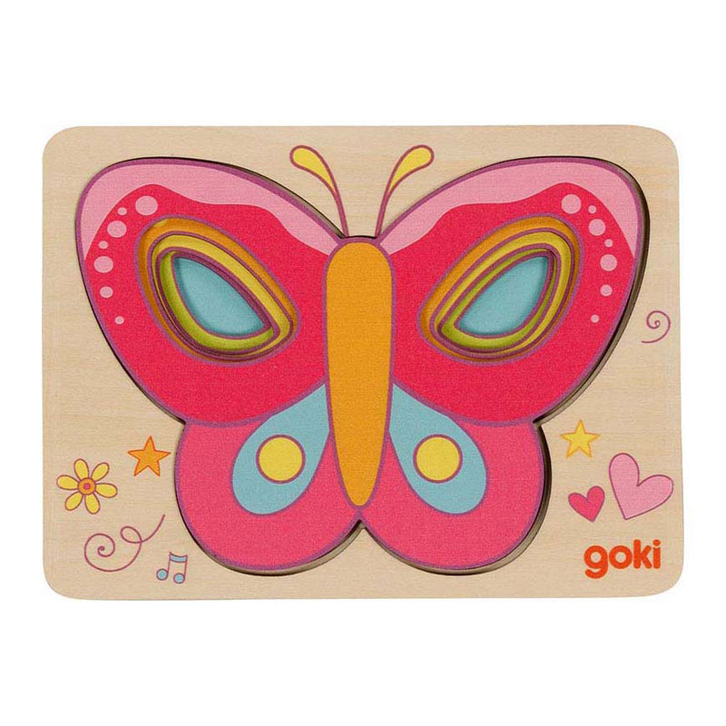 Load image into Gallery viewer, Goki houten lagenpuzzel vlinder