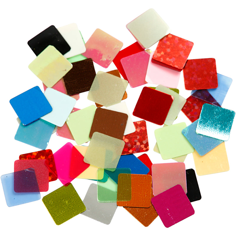 Afbeelding laden in galerijviewer, Https: www.cchobby.nl folie-mozaiektegels-afm-10x10-mm-ca-6875-stuk-diverse-kleuren-250-gr-1-doos