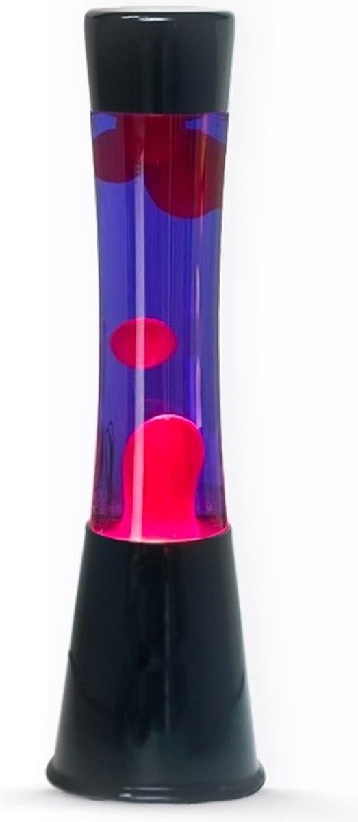 Load image into Gallery viewer, I-total lavalamp - lava lamp - sfeerlamp - 40x11 cm - glas aluminium - 30w - paars met roze lava - zwart - xl2347