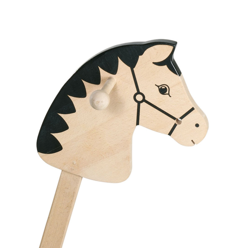 Load image into Gallery viewer, Goki stokpaard: met geschilderde manen l100cm, massief blank gren