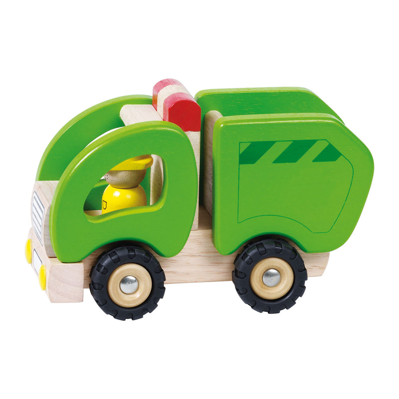 Load image into Gallery viewer, Goki houten vuilniswagen