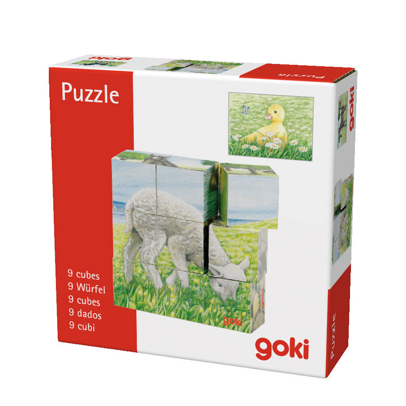 Load image into Gallery viewer, Goki houten blokpuzzel boerderij