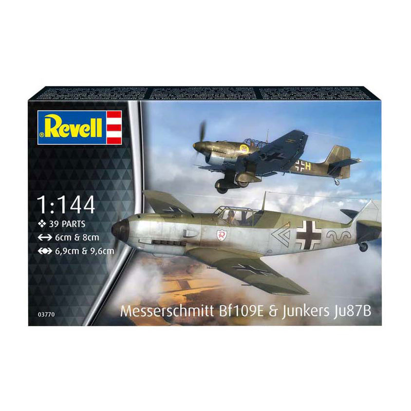 Load image into Gallery viewer, Revell modelbouwpakket - messerschmitt bf109e junkers ju87b 1:144 - 39dlg.