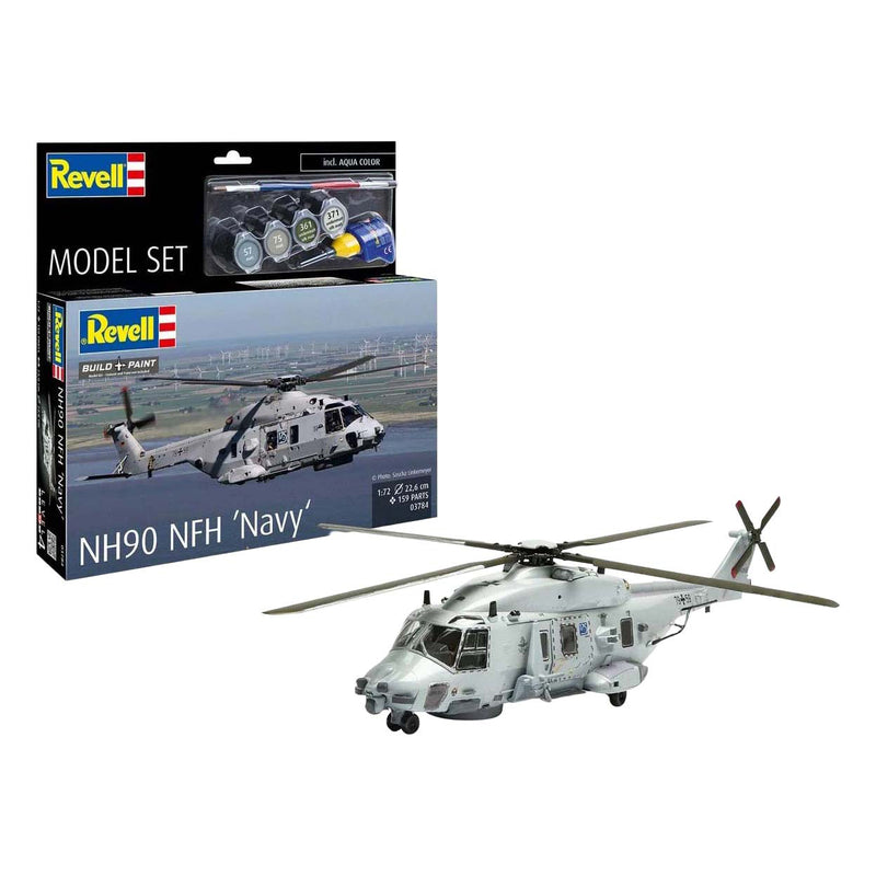 Afbeelding laden in galerijviewer, Revell modelbouwpakket - nh90 nfh navy 1:72 - incl. aqua color basiskleuren verf