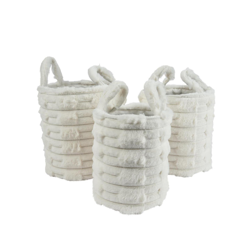 Load image into Gallery viewer, Decoris 3-delig manden set ã˜30x30cm off-white imitatiebont
