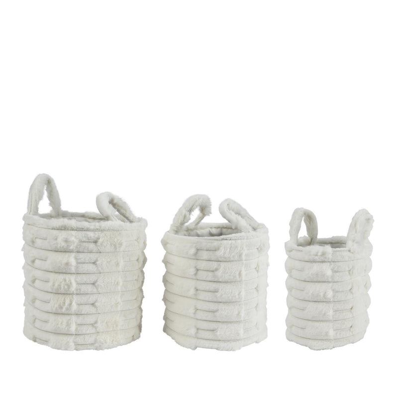Load image into Gallery viewer, Decoris 3-delig manden set ã˜30x30cm off-white imitatiebont