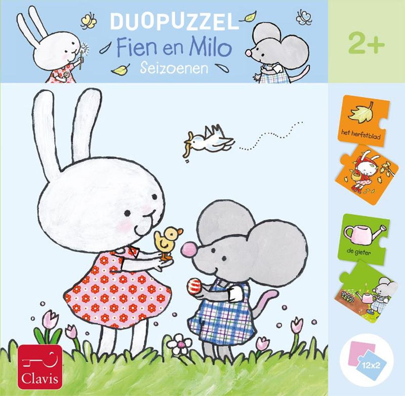 Load image into Gallery viewer, Duopuzzel fien en milo. 2+