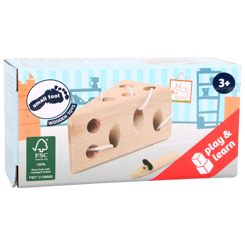 Load image into Gallery viewer, Small foot - kaas en muis houten rijgspel