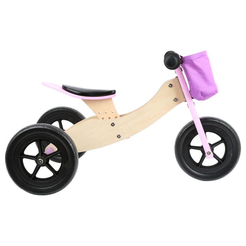 Load image into Gallery viewer, Small foot - houten driewieler en loopfiets 2in1 maxi roze