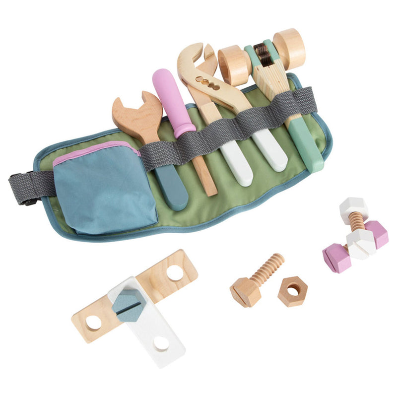 Load image into Gallery viewer, Small foot - gereedsschapsriem met houten gereedschap, 15dlg.