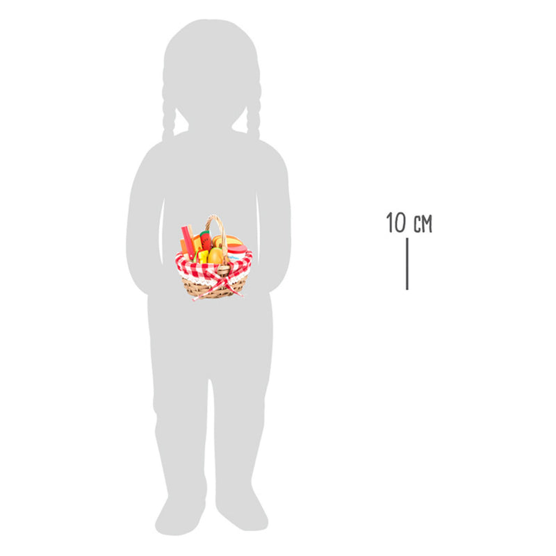 Load image into Gallery viewer, Small Foot Picknickmand met Houten Snij Eten