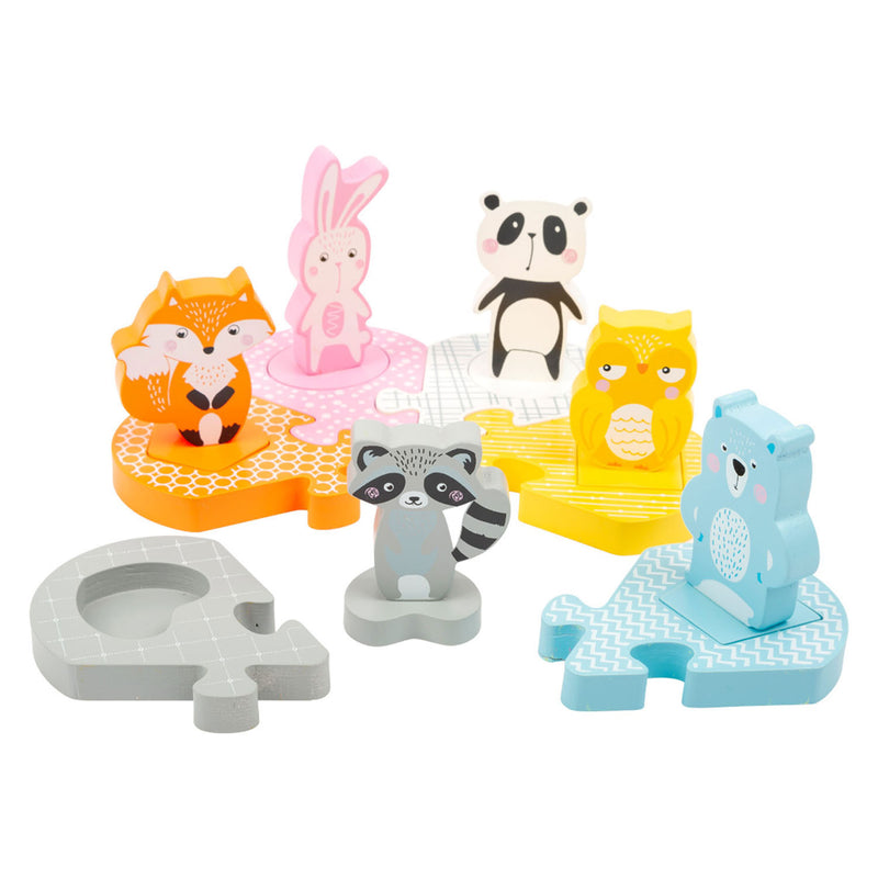 Load image into Gallery viewer, Small foot - houten vormenpuzzel dieren