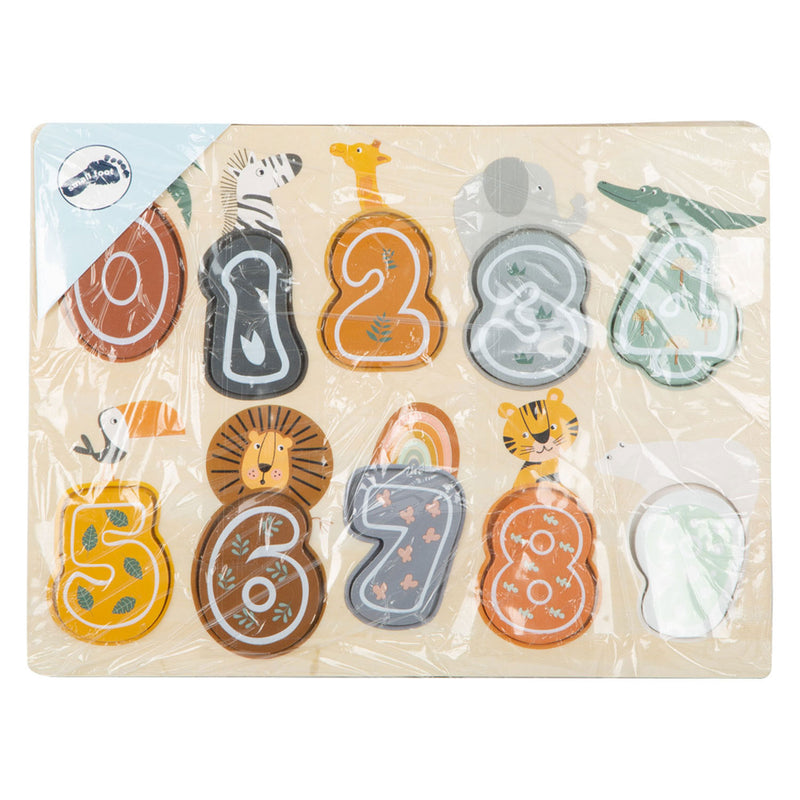 Load image into Gallery viewer, Small foot - houten cijfer puzzel safari