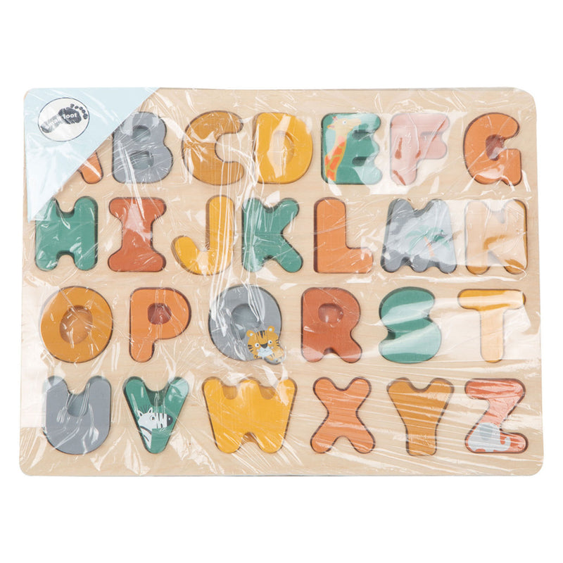 Load image into Gallery viewer, Small foot - houten alfabet puzzel safari