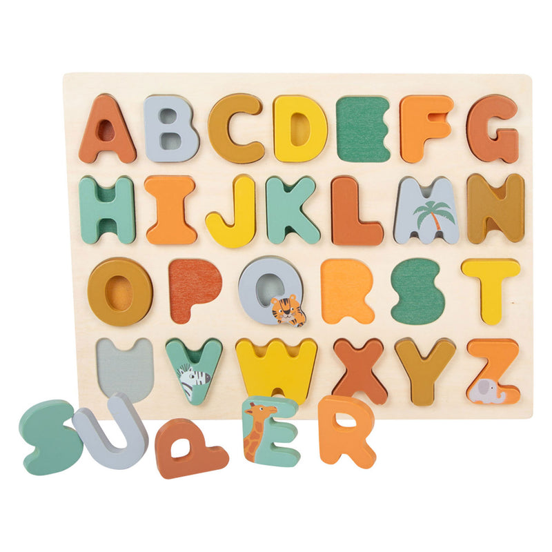 Load image into Gallery viewer, Small foot - houten alfabet puzzel safari