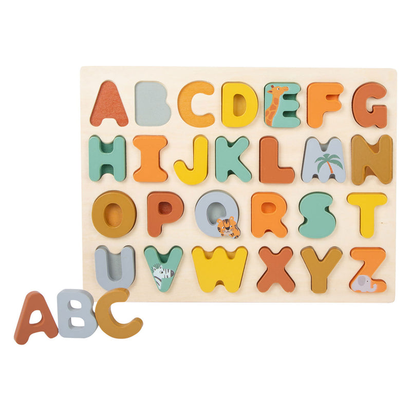 Load image into Gallery viewer, Small foot - houten alfabet puzzel safari