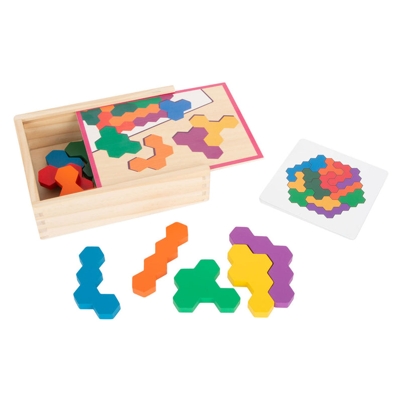 Load image into Gallery viewer, Small foot - houten vormenpuzzel hexagon