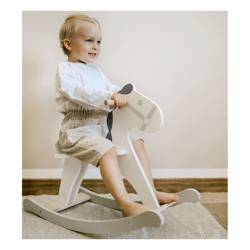 Load image into Gallery viewer, Small foot - houten schommelpaard skandi wit
