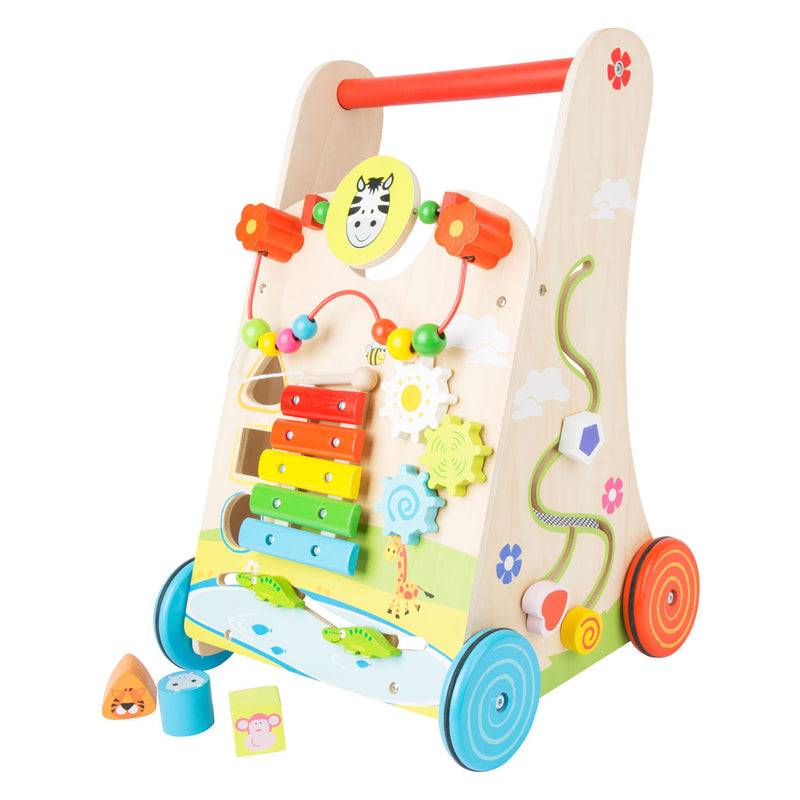 Load image into Gallery viewer, Small foot - houten baby walker loopwagen kleurrijk