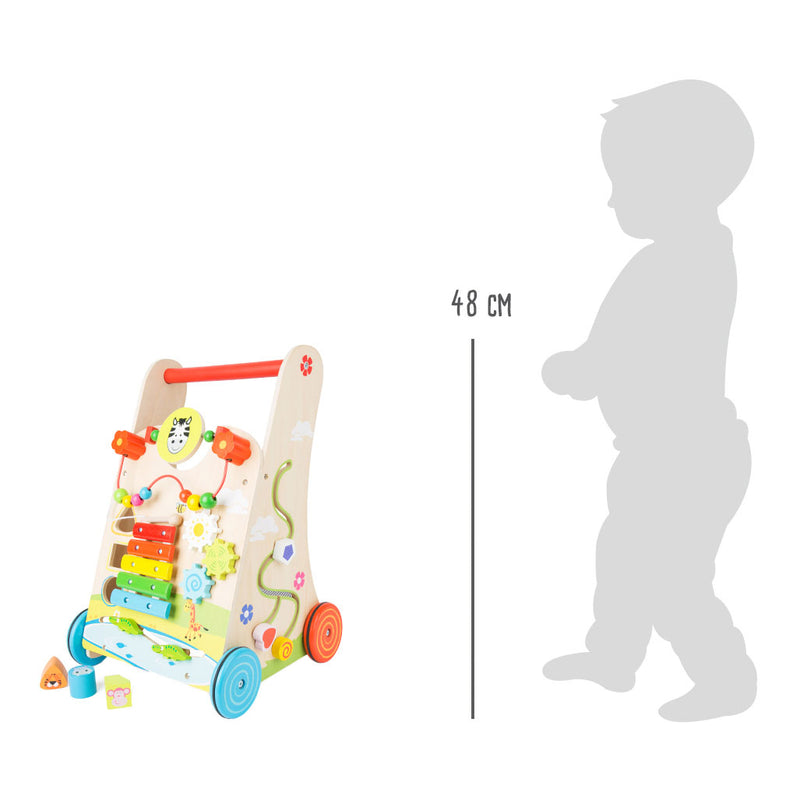 Load image into Gallery viewer, Small foot - houten baby walker loopwagen kleurrijk