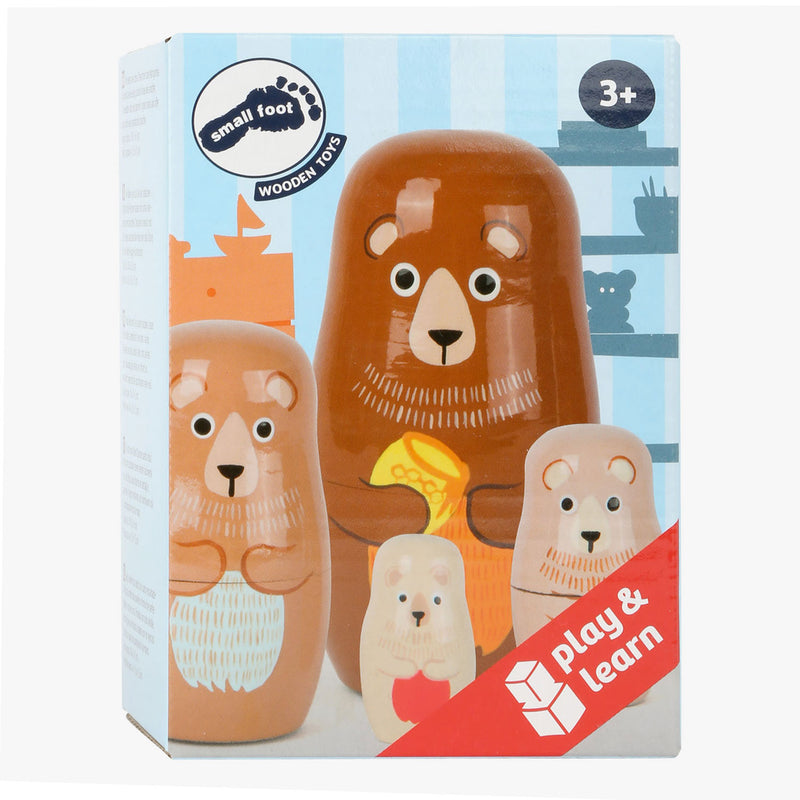 Load image into Gallery viewer, Small foot - houten matroesjka poppen beren familie