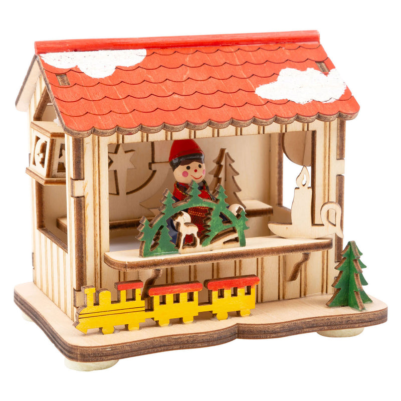 Load image into Gallery viewer, Small Foot Houten Decoratie Kerstmarkt met Lampjes, Set van 3