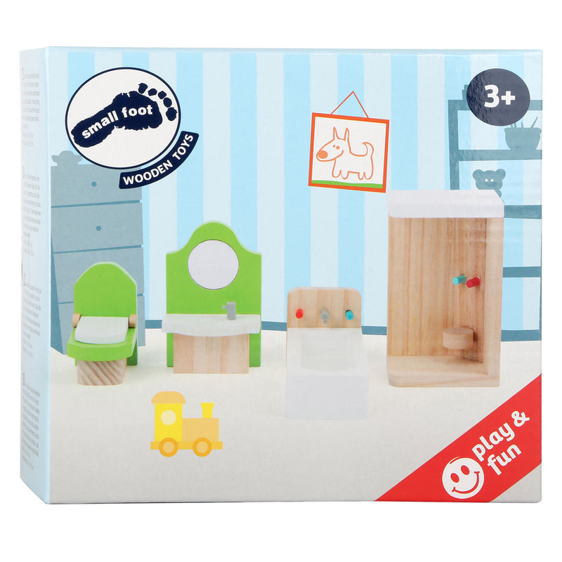 Load image into Gallery viewer, Small foot - houten poppenhuis meubeltjes badkamer, 4dlg.