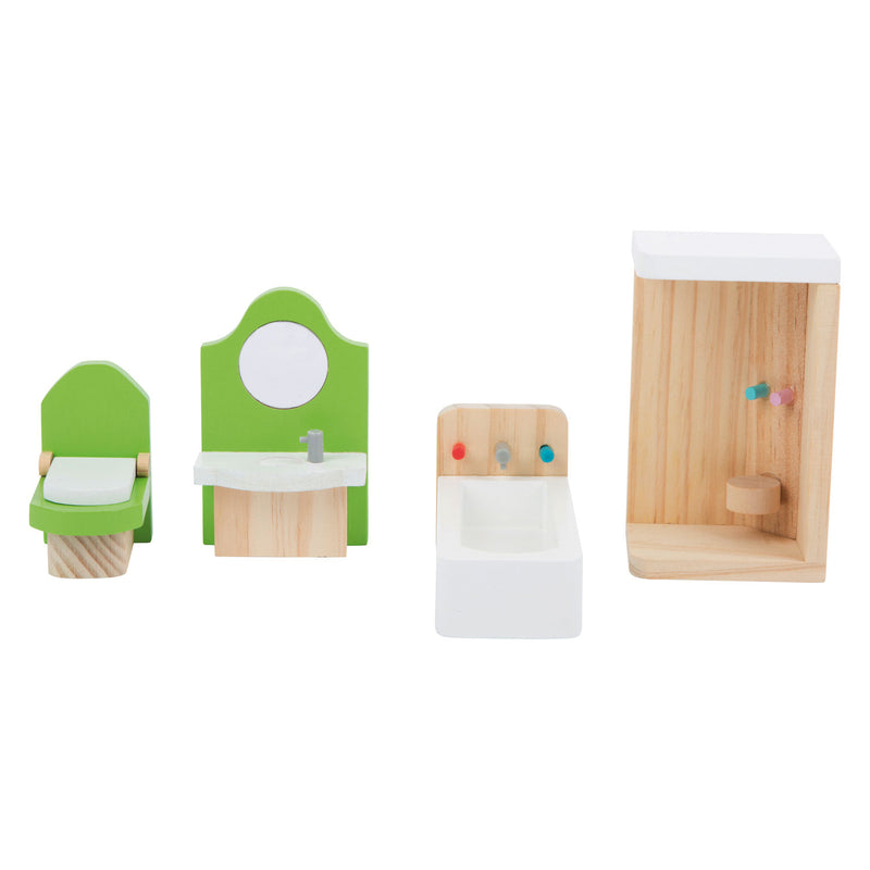 Load image into Gallery viewer, Small foot - houten poppenhuis meubeltjes badkamer, 4dlg.