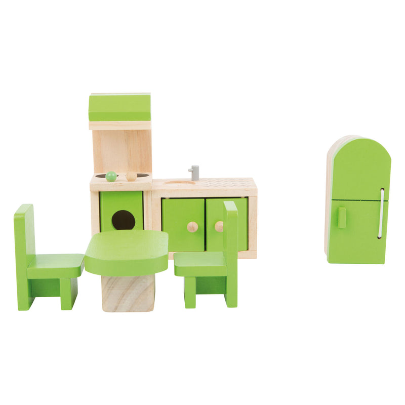 Load image into Gallery viewer, Small foot - houten poppenhuis meubeltjes keuken, 5dlg.